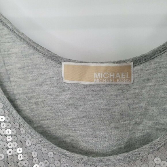 Michael Kors Spaghetti Strap Silver Sequin Tank - Picture 2 of 5